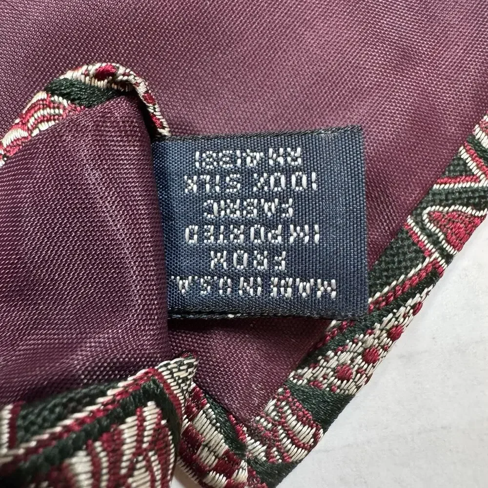 Rare VTG Polo Ralph Lauren Jacquard Woven Silk Tie Hand Made Geometric Abstract